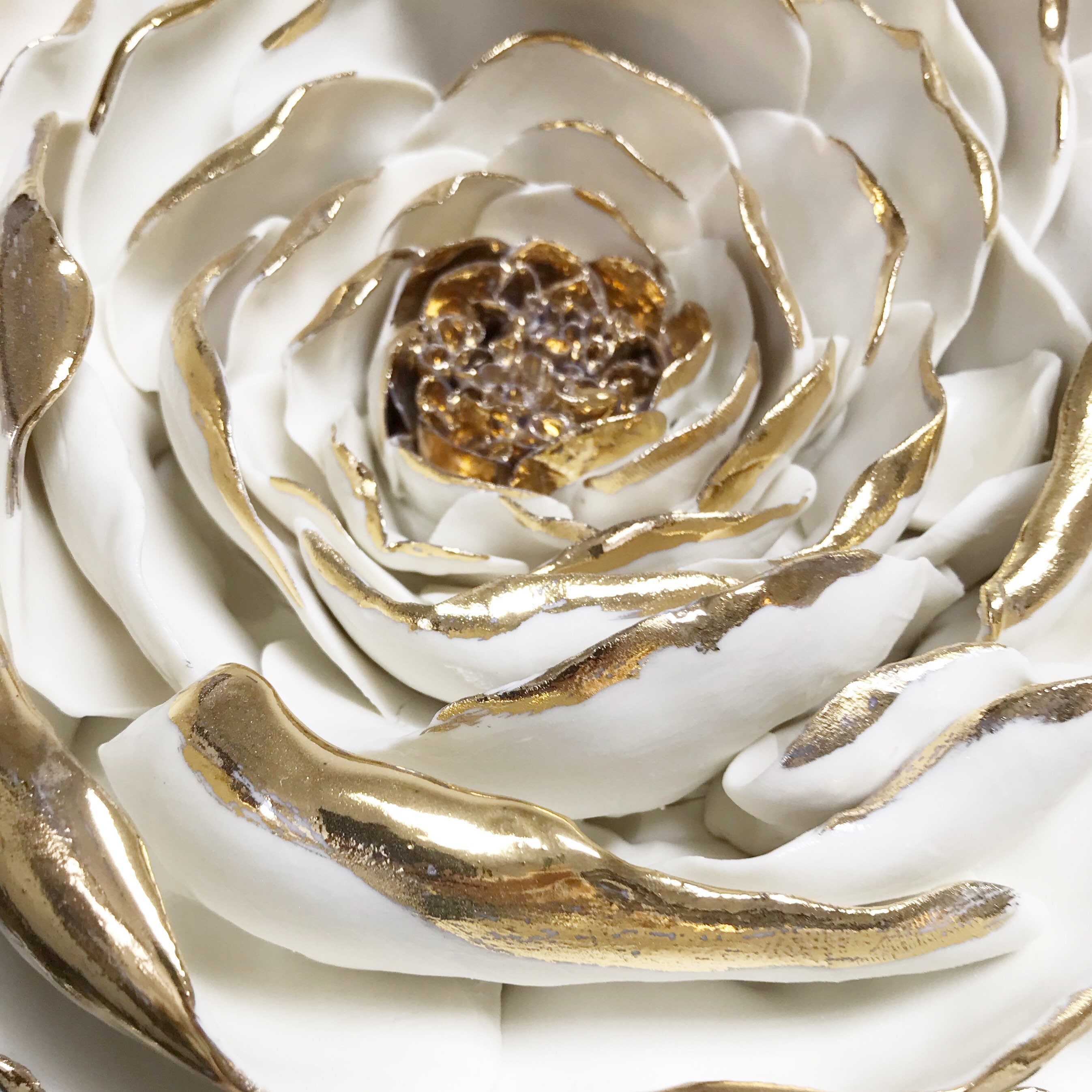 Statuetta Decorativa Ginkgo Biloba In Metallo - Oro, Base Marmo, Per Casa E Ufficio - Foto 6