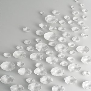 Set of 60 Handcrafted Porcelain Wall Art Flowers,  White Ceramic Flora Decor, Customizable Sizes & Finishes, Modern Wall Sculpture