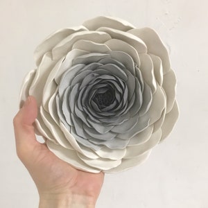 Large Porcelain Flower Hand Sculpted Ranucus Flower Wall Décor Table Decoration Flower Art, Ceramic Wall Flower image 4