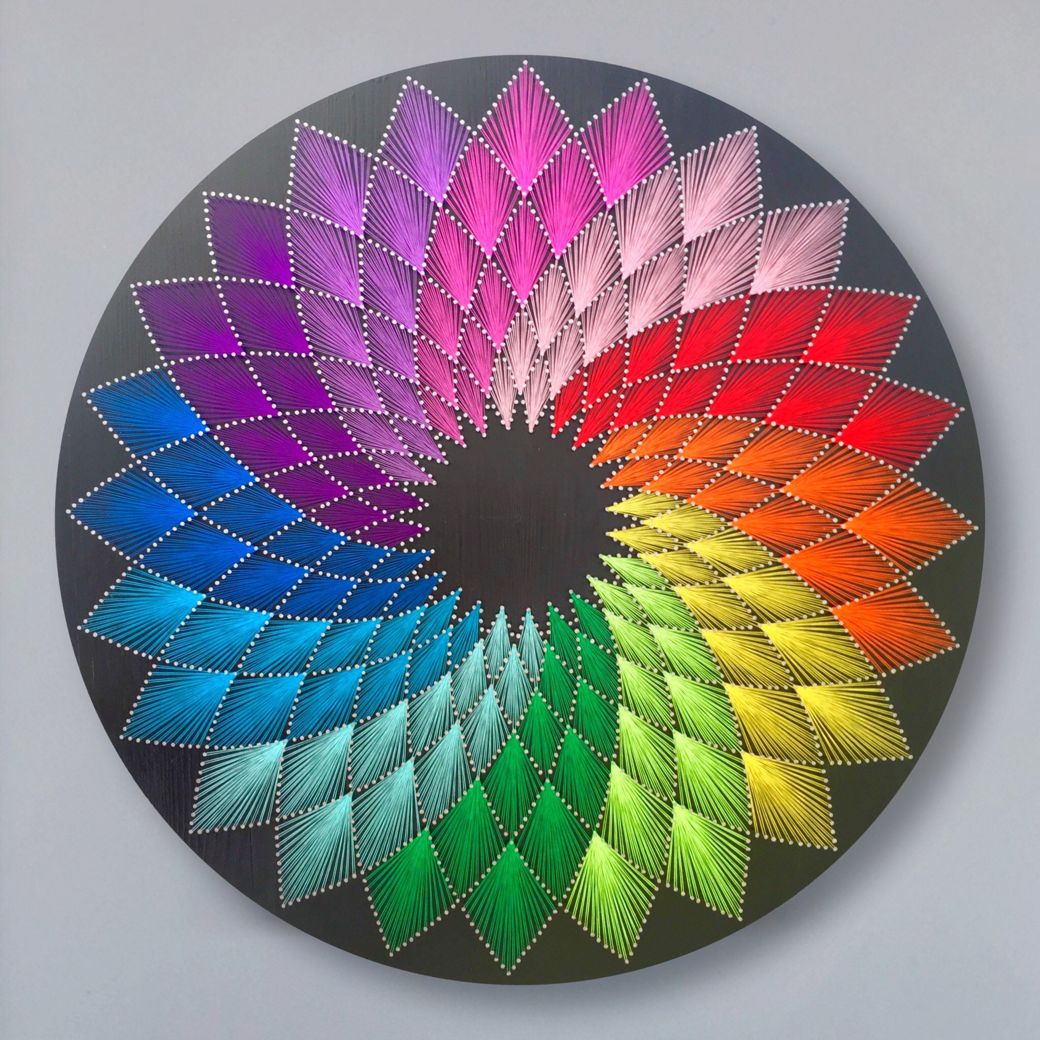 String Art Rainbow Mandala Wall Home Cafe Decor -  UK