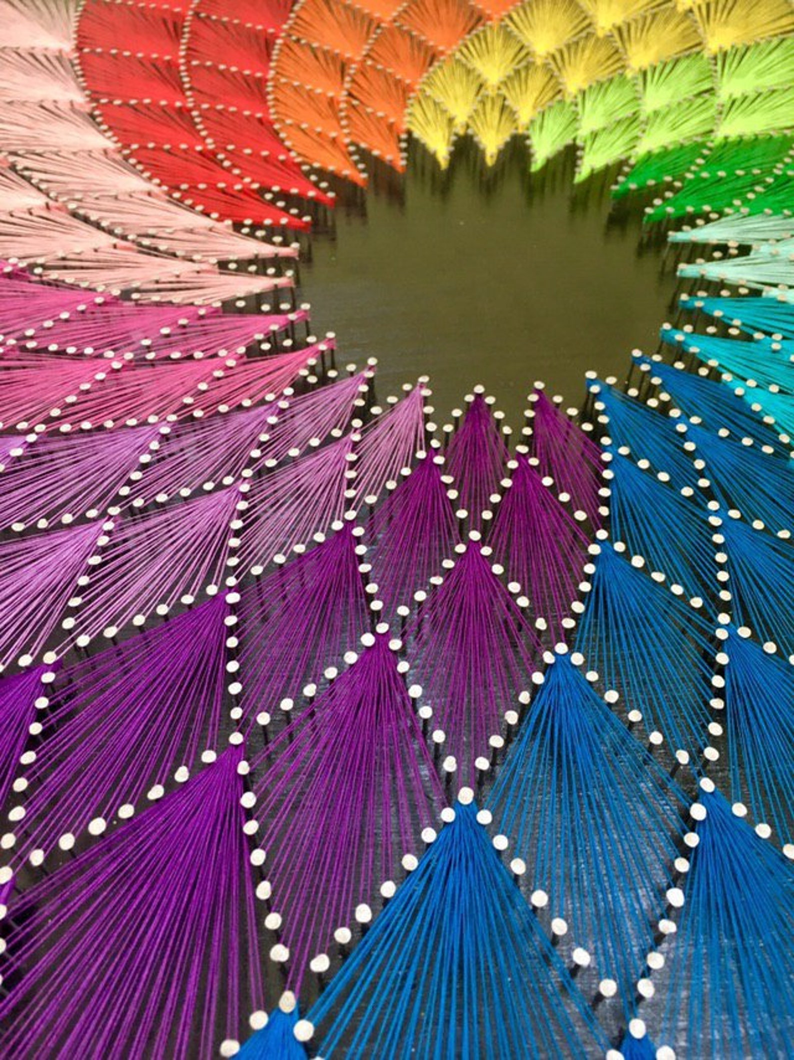 Downloadable DIY String Art, Rainbow Mandala Pattern, Mandala Art DIY ...