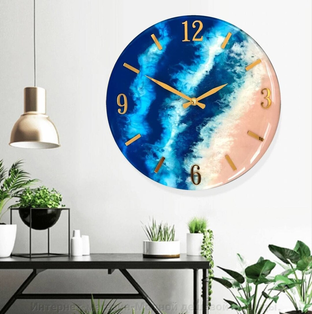Sea Wall Clock Blue Resin Clock Ocean Wall Clock Resin Etsy