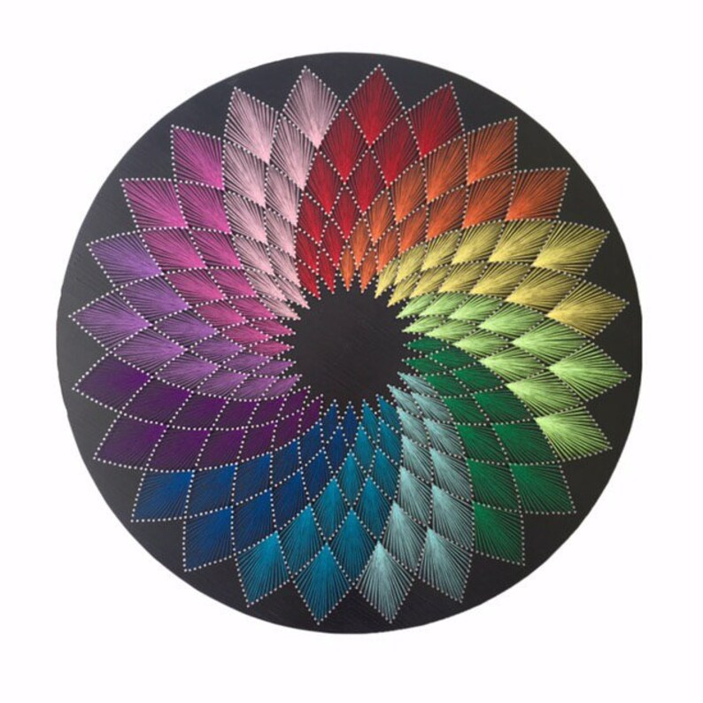 String Art Wall decor Home decor Cafe decor Rainbow string art Etsy