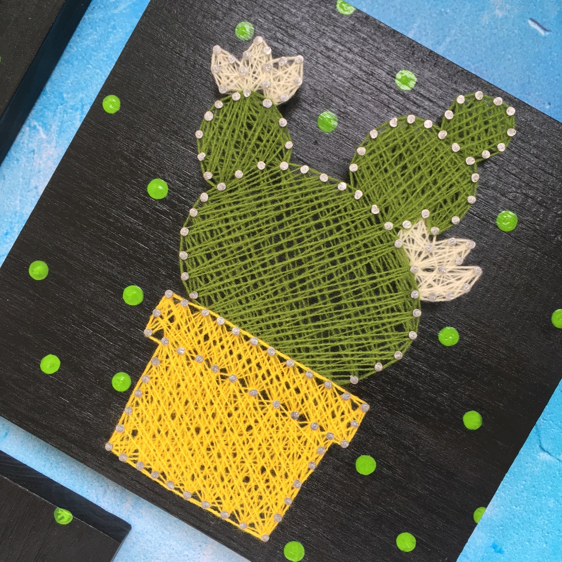 String Art Cactus Wall Decor Home Decor Cafe Decor 3D String Etsy