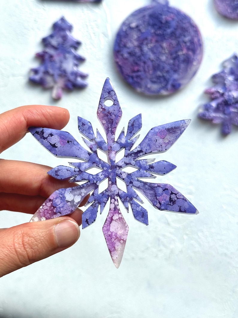 Christmas Tree Snowflake Ornaments Set, Personalized Family Tree