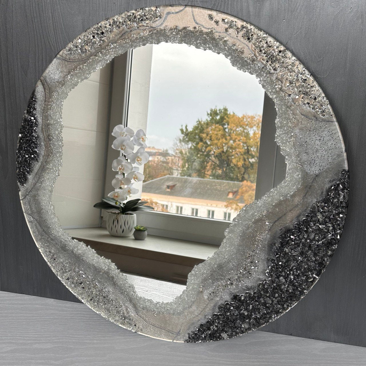 Silver Geometric Mirror – DecorLUXE Furniture