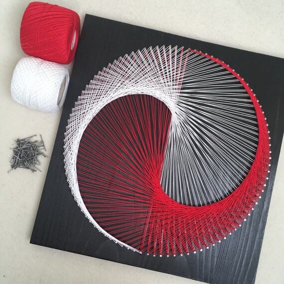 String Art Yin Yang Wall Decor Home Decor Cafe Decor Yin Etsy