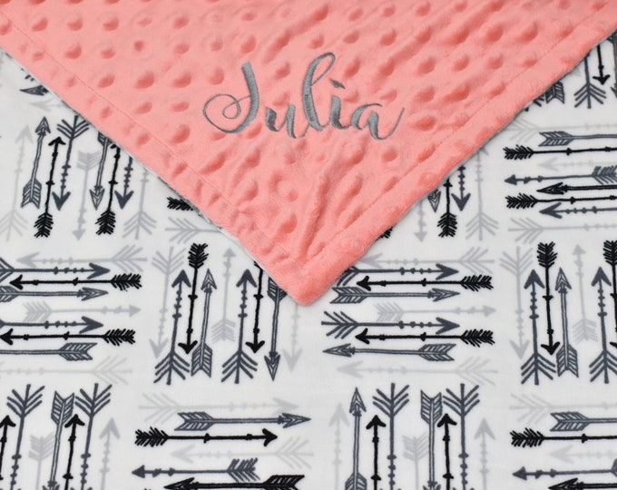 Personalized Baby Blanket Arrow Baby Blanket Baby Blanket Etsy