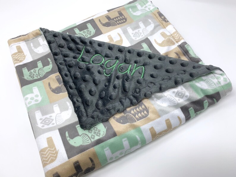 Custom Baby Blanket Baby Blanket Personalized Baby Boy Blanket Personalized Baby Blanket Embroidered Baby Blanket Elephant Baby Blanket