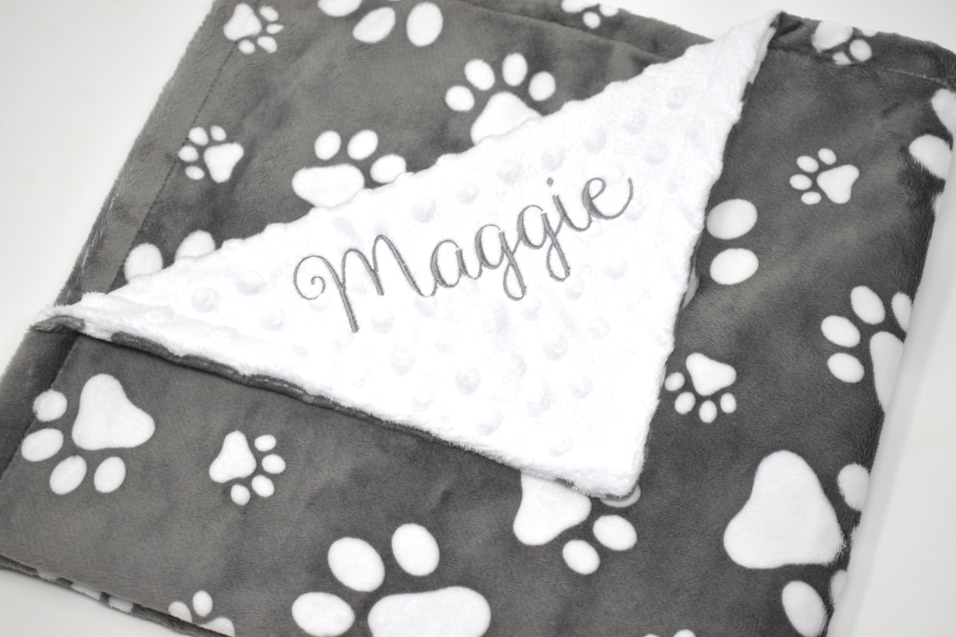 Pet Blanket, Personalized Pet Blanket, Paw Print Blanket, Scent Blanket