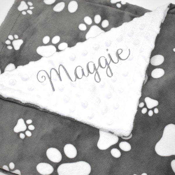 Pet Blanket, Personalized Pet Blanket, Paw Print Blanket, Scent Blanket, Personalized Dog Blanket, Puppy Blanket, Embroidered Pet Blanket