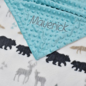 Personalized Baby Blanket, Woodland Blanket, Baby Blanket Personalized, Embroidered Baby Blanket, Minky Blanket, Monogrammed Baby Blanket