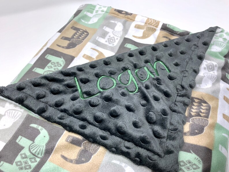 Custom Baby Blanket Baby Blanket Personalized Baby Boy Blanket Personalized Baby Blanket Embroidered Baby Blanket Elephant Baby Blanket