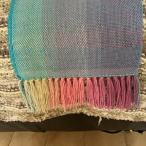 Hand woven table runner/shaw/scarf