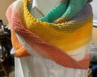 Hand knit shawl/scarf