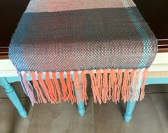Hand woven table runner/shawl/scarf