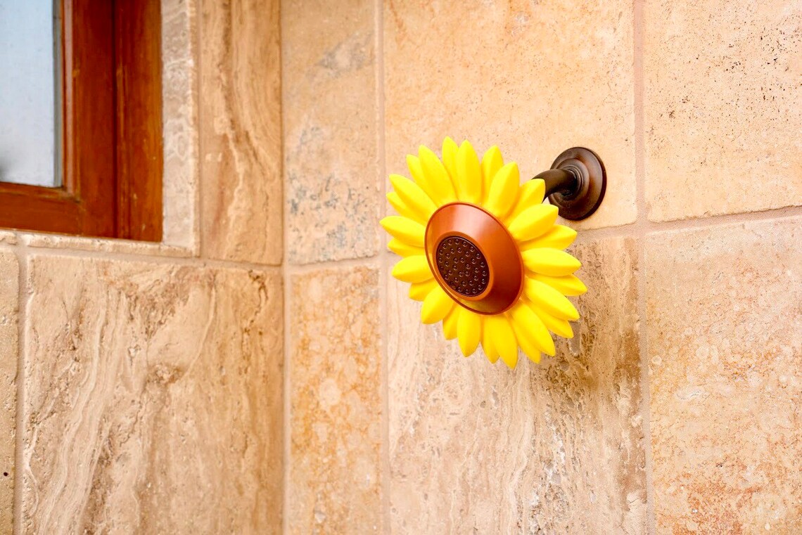 Sunflower Shower Head Showerhead Sunflower Novelty Shower Etsy