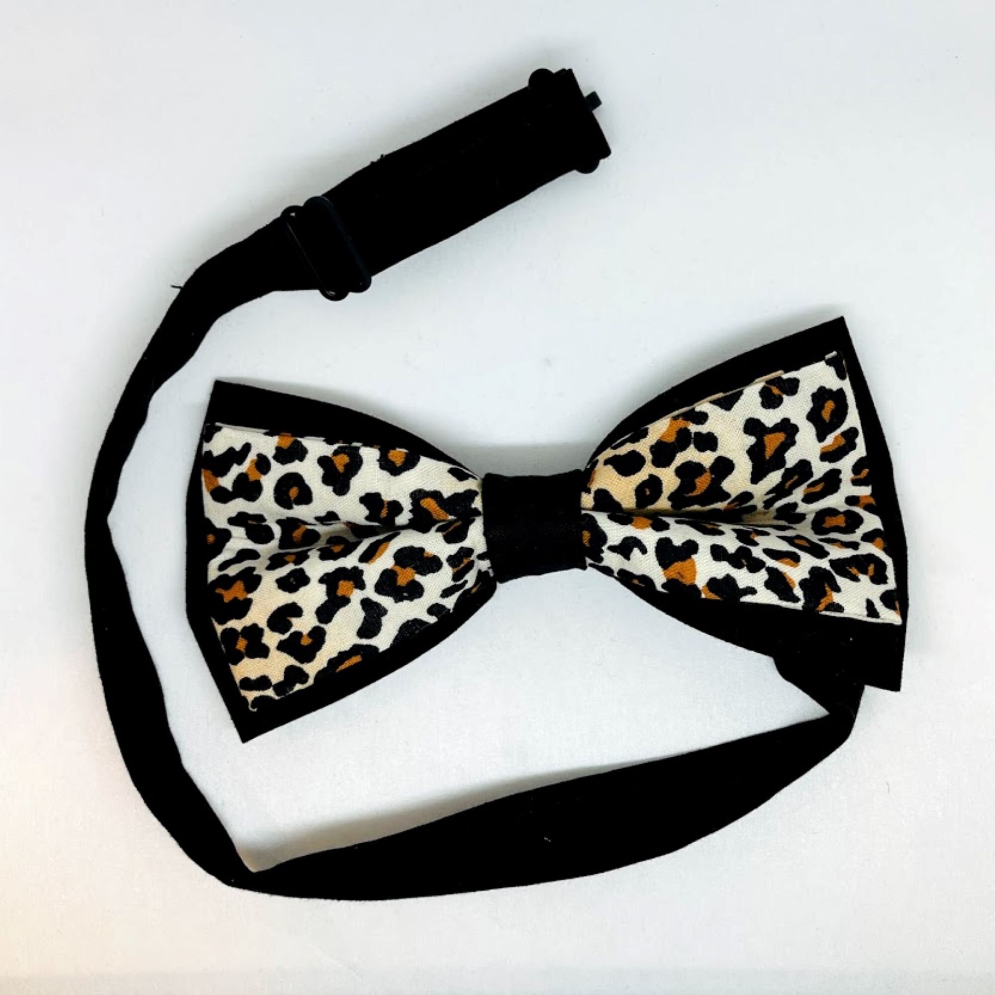 mens leopard print bow tie