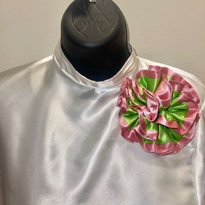 5-inch Rose Pink and  Apple Green Corsage, Alpha Kappa Alpha, AKA, Mother of Bride, Mother of Groom, Wedding, Formal, Choir