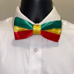 Men's Ethiopian Flag Bow Tie, Lion of Judah, Green, Yellow, Red, African Culture, Juneteenth, Black Power, African Heritage