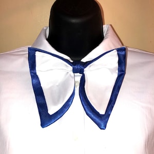 Butterfly Bow Tie, Royal Blue and White Bow Tie, Zeta, Zeta Phi Beta, Pre-tied Bow Tie, Adjustable Bow Tie, Jumbo Bow Tie