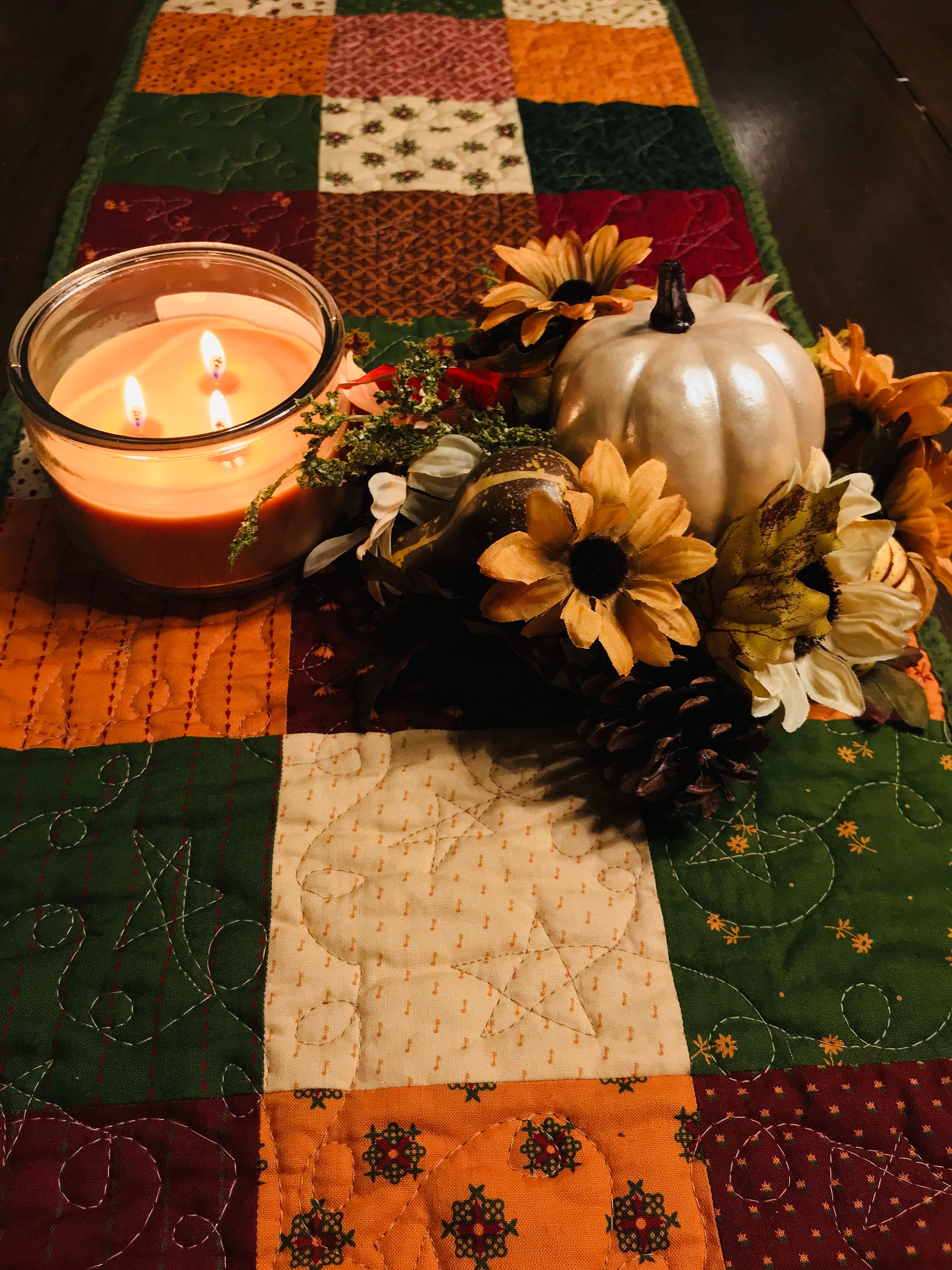 Quilted Table Runner Thanksgiving Around The Table Etsy