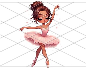 Cute Ballerina/ ballerina art/ ballerina clipart/ ballet girl/ dancer girl png/ Printable Ballerina Dancing/ Sublimation files