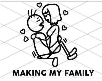 Making My Family Stick Figure| Funny Svg| Funny Sticker Svg for Car| Decal Svg| Sticker Svg| My Stick Family| Cricut Svg/Pdf/Eps/Dxf/Png