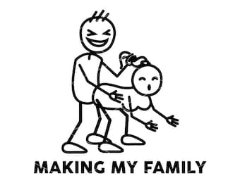 Making My Family Stick Figure Funny Decal Funny Sticker for - Etsy