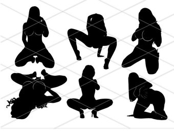 セクシーな女性のバンドル、女性のシルエット、セックスのシルエット、セクシーな女の子のクリップアート、エロティックな SVG、ストリッパーの SVG - セクシーな女の子のクリップアート、女の子のカット ファイル - vol 3