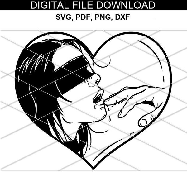 Sexy Woman Submissive SVG/ female PNG/ Sex Svg/ Sexual Positions Hair/ Kinky Svg/ Bondage svg/ Sex Svg/ Kiss tongue PNG/ Erotic Svg/ Cricut