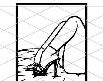 Sexy High Heels Silhouette | Plasma CNC DXF SVG Eps Cut File | Female Body| | Girl | Woman | Man Cave Wall Art | Digital Download