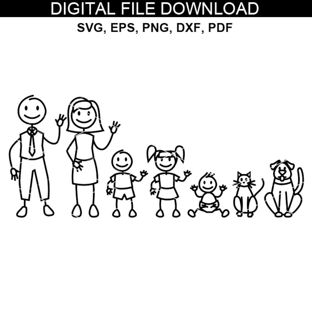 Stick figure people SVG / DXF / EPS / PNG files By Digital Gems