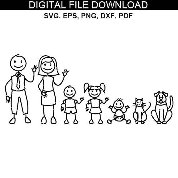Stick Figure Family Svg Stick Family Bundle Stick Family Etsy Australia