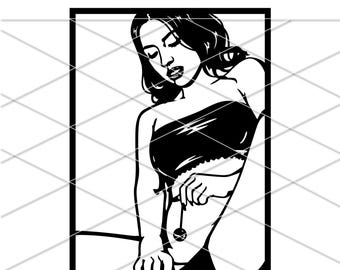 Sexy Woman Silhouette svg dxf png eps | Girl | Bdsm | Exotic | Booty | Stripper | Butt | Woman | Erotic | Kinky