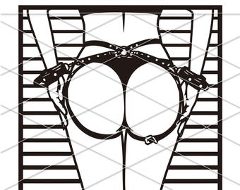 Sexy Woman silhouette| BDSM art| Bondage| girl clipart| Erotic| Stripper| Girl Kinky| Cricut| Fetish| CNC Plasma Laser| svg eps dxf png file