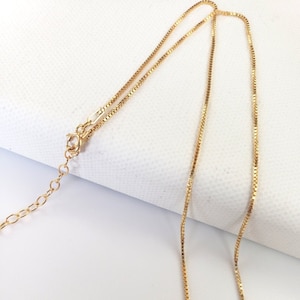 Gold Filled Box Necklace Layering Chain Adjustable Necklace 16 18 20 22 16in 18in 20in 22in inch Made in USA Gold Filled Necklaces KELSEY