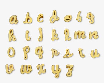 Tiny Gold Cursive Initial Letter Alphabet A B C D E F G H I J K L M N O P R S T Y for Personalized Necklace, Cursive Initial Necklace SANDRA
