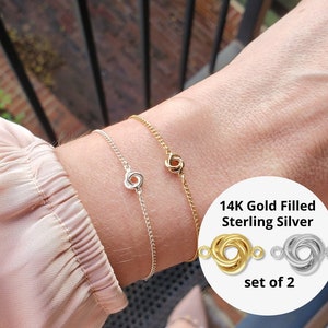 Set of 2 x 14K Gold Filled or 925 Sterling Silver Connectors for Permanent Jewelry Small Medium Twist Necklace Bracelet Supplies KERRIE