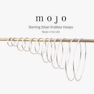 6 Sizes Sterling Silver Endless Hoops Small Medium Large Extra Large Hoop Earrings 12mm 16mm 20mm 30mm 40mm 50mm Dainty Thin Ear Wire ATHENA