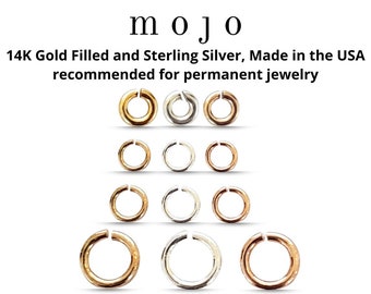 Set of 20, 60, 100 Jump Rings For Permanent Jewelry 14k Gold Filled Rose Gold Filled 925 Sterling Silver 4 Sizes 20ga 24ga Open Split Rings