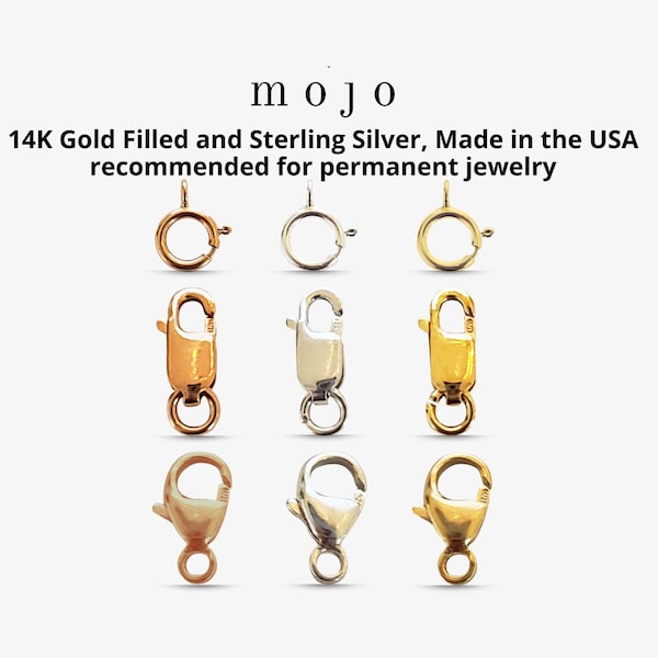3 Styles! Clasps for Permanent Jewelry 14k Gold Filled 925 Sterling Silver 14K Rose Gold Filled Spring Ring Lobster Clasp Jewelry Supplies
