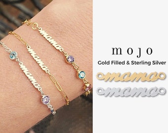 1pc or Set of 10 x Gold Filled, Sterling Silver Mama Connector for Permanent Jewelry Bracelet Link Necklace Gifts for New Mom Mommy COLLEEN