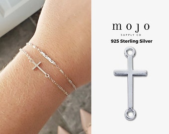 1 st of set van 5 x sterlingzilveren kruisconnector voor permanente sieraden twee gaten kruislink bedelketting armband benodigdheden groothandel: