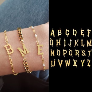 Conector de letra inicial dourada em aço inoxidável com 2 furos, pingente de letra maiúscula para pulseira de joias permanentes, colar delicado e personalizado ORION