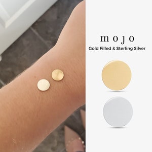 Set of 5 x Gold Filled, Sterling Silver Round Stamping Blanks Without Holes for Permanent Jewelry 9.5mm 24 Gauge Personalized Discs USA Made