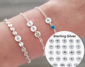 925 Sterling Silber Anhänger Großbuchstabe Anhänger für Permanent Schmuck Armband Zierliche personalisierte Disc Halskette TERRI