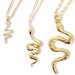 Gold Snake Pendant 3 Styles 24K Gold Plated Brass Snake Charm Chinese ...