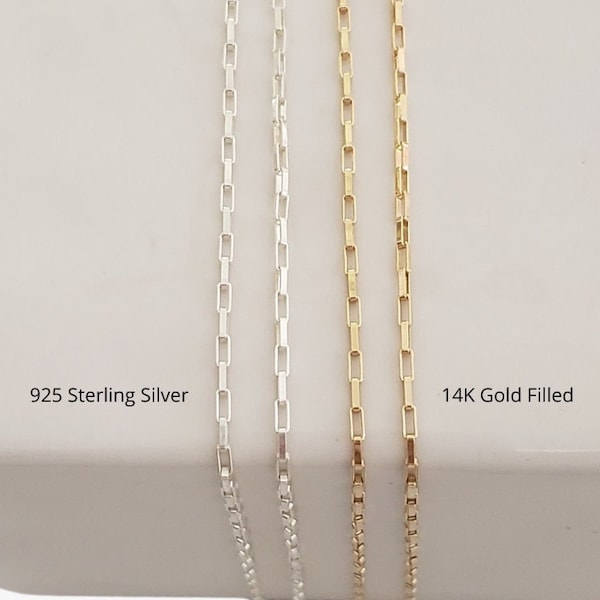 Paperclip 14K Gold Filled or 925 Sterling Silver Cable Chain By The Foot Necklace Elongated Cable Bestseller Wholesale Bulk Discount CELESTE