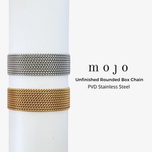 Gold, Silver Rounded Box Unfinished Chain for Jewelry Making Stainless Steel Necklace Chain By The Foot Permanent Jewelry Wholesale HOLLY